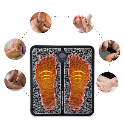 Remote EMS Foot Massager Pad Portable Electric Muscle Stimulation Massage Mat Improve Blood Circulation Relief Pain Relax Feet