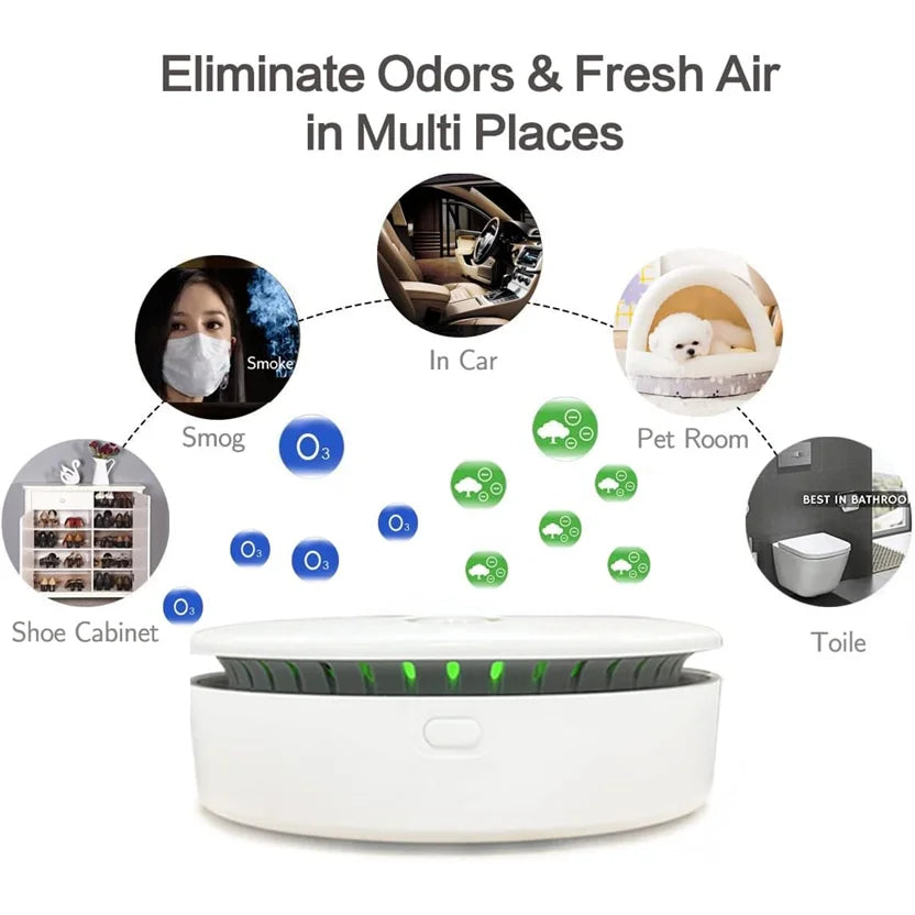 Portable Ozone & Ionic Air Purifier 2 in 1 Eliminate Odor for Home