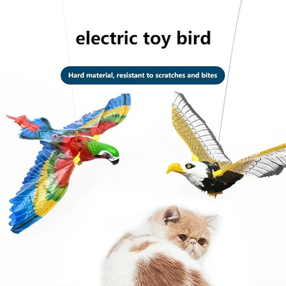 Simulation Bird Interactive Cat Toys Electric Hanging Eagle Flying Bird Cat Teasering Play Cat Stick Scratch Rope Pet Toys