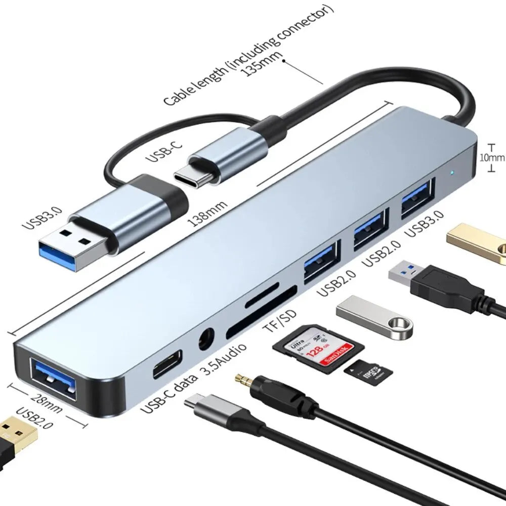 8 in 2 USB Type C Hub